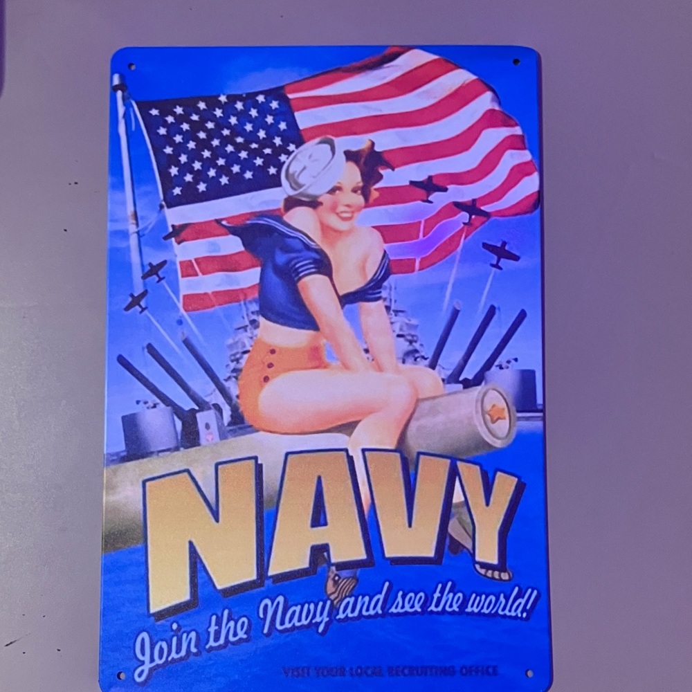 Vintage Style Navy Recruitment Metal Sign